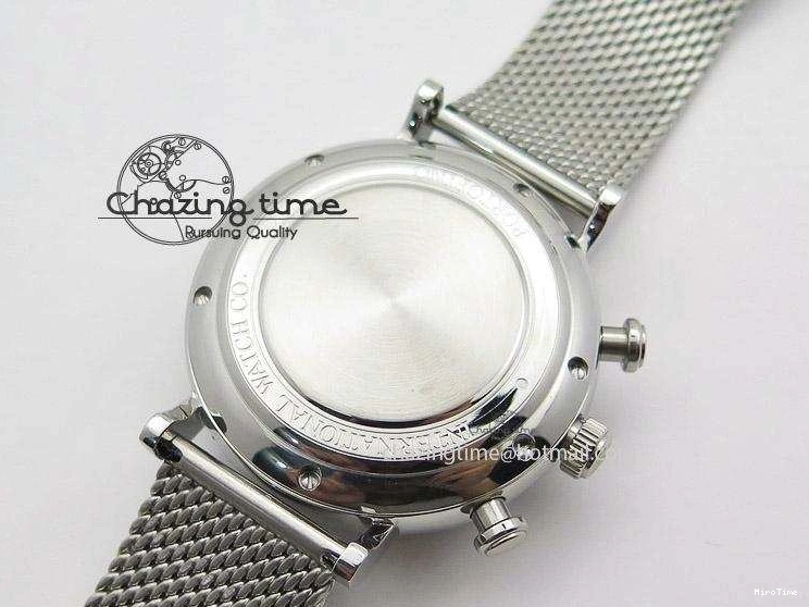 MIROTIME 0124 Portofino Chrono SS Black Dial on SS Mesh Bracelet A StreetReady 7399